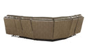 Sofas Modern Sofa - 88" X 101" X 41" Taupe Leather-Gel Upholstery Metal Reclining Mechanism Sectional Sofa (Power Motion) HomeRoots