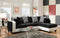Sofas Sectional Sofa - 107" X 76" X 37" Implosion Black Olympia 100% PU, 100% Polyester Velvet Sectional HomeRoots