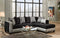 Sofas Sectional Sofa - 107" X 76" X 37" Shimmer Silver Implosion Black 100% PU, 100% Polyester Blend Sectional HomeRoots