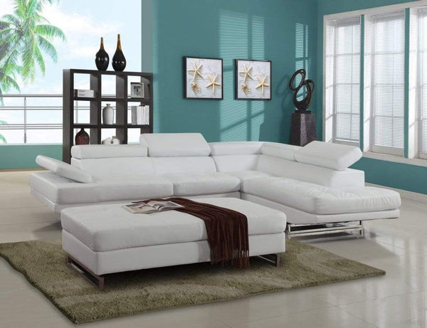 Sofas Sectional Sofa - 124" X 94" X 36" White Sectional RAF HomeRoots