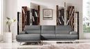 Sofas Wooden Sofa 32" Grey Fabric, Foam, Wood, and Steel Sectional Sofa 3853 HomeRoots