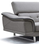 Sofas Wooden Sofa - 32" Grey Fabric, Foam, Wood, and Steel Sectional Sofa HomeRoots