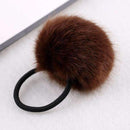 Soft Fur Pom Pom Hair Elastic Tie AExp