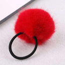 Soft Fur Pom Pom Hair Elastic Tie AExp