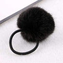 Soft Fur Pom Pom Hair Elastic Tie AExp