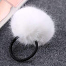 Soft Fur Pom Pom Hair Elastic Tie AExp