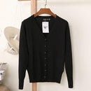 Solid Color Women Knitted Cardigan-Black-XXL-JadeMoghul Inc.