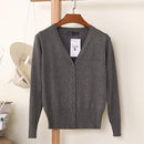 Solid Color Women Knitted Cardigan-Dark Grey-XXL-JadeMoghul Inc.