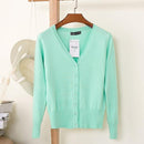 Solid Color Women Knitted Cardigan-Light Green-XXL-JadeMoghul Inc.