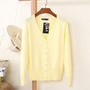 Solid Color Women Knitted Cardigan-Light Yellow-XXL-JadeMoghul Inc.