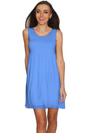 Solid Periwinkle Blue Sanibel Empire Babydoll Dress - Women Sanibel Empire Waist Dress