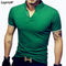 Solid V-Neck T Shirt / Short Sleeve Casual Slim Fit Mens Top AExp