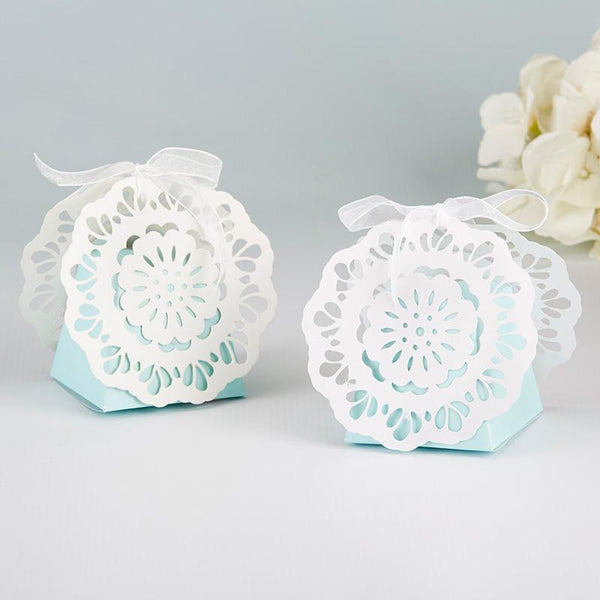 Something Blue Lace Favor Box (Set of 12)-Favor Boxes Bags & Containers-JadeMoghul Inc.