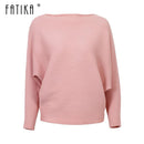 Split Neck Batwing Sleeves Pullover Sweater JadeMoghul Inc.
