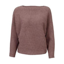 Split Neck Batwing Sleeves Pullover Sweater JadeMoghul Inc.