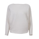 Split Neck Batwing Sleeves Pullover Sweater JadeMoghul Inc.