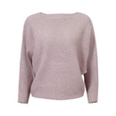 Split Neck Batwing Sleeves Pullover Sweater JadeMoghul Inc.