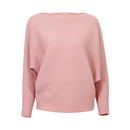 Split Neck Batwing Sleeves Pullover Sweater JadeMoghul Inc.