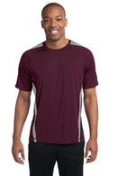 Sport-Tek Colorblock PosiCharge Competitor Tee. ST351-Activewear-Maroon/ Silver-4XL-JadeMoghul Inc.