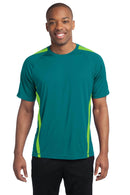 Sport-Tek Colorblock PosiCharge Competitor Tee. ST351-Activewear-Tropic Blue/ Lime Shock-4XL-JadeMoghul Inc.