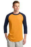 Sport-Tek Colorblock Raglan Jersey. T200-T-shirts-Heather Grey/Red-XL-JadeMoghul Inc.