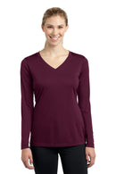 Sport-Tek Ladies Long Sleeve PosiCharge Competitor V-Neck Tee. LST353LS-Activewear-Maroon-4XL-JadeMoghul Inc.