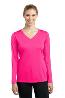 Sport-Tek Ladies Long Sleeve PosiCharge Competitor V-Neck Tee. LST353LS-Activewear-Neon Pink-4XL-JadeMoghul Inc.