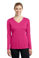 Sport-Tek Ladies Long Sleeve PosiCharge Competitor V-Neck Tee. LST353LS-Activewear-Pink Raspberry-4XL-JadeMoghul Inc.