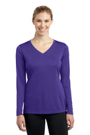 Sport-Tek Ladies Long Sleeve PosiCharge Competitor V-Neck Tee. LST353LS-Activewear-Purple-4XL-JadeMoghul Inc.
