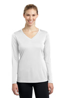 Sport-Tek Ladies Long Sleeve PosiCharge Competitor V-Neck Tee. LST353LS-Activewear-White-4XL-JadeMoghul Inc.