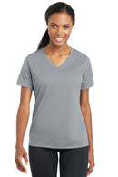 Sport-Tek Ladies PosiCharge RacerMesh V-Neck Tee. LST340-T-shirts-Silver-4XL-JadeMoghul Inc.