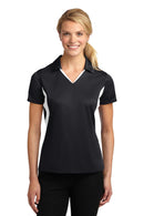 Sport-Tek Ladies Side Blocked Micropique Sport-Wick Polo. LST655-Polos/knits-Black/White-4XL-JadeMoghul Inc.