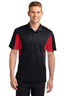 Sport-Tek Side Blocked Micropique Sport-Wick Polo. ST655-Polos/knits-Black/ True Red-6XL-JadeMoghul Inc.