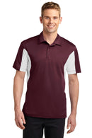 Sport-Tek Side Blocked Micropique Sport-Wick Polo. ST655-Polos/knits-Maroon/White-6XL-JadeMoghul Inc.
