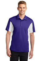 Sport-Tek Side Blocked Micropique Sport-Wick Polo. ST655-Polos/knits-Purple/White-6XL-JadeMoghul Inc.