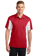 Sport-Tek Side Blocked Micropique Sport-Wick Polo. ST655-Polos/knits-True Red/White-6XL-JadeMoghul Inc.