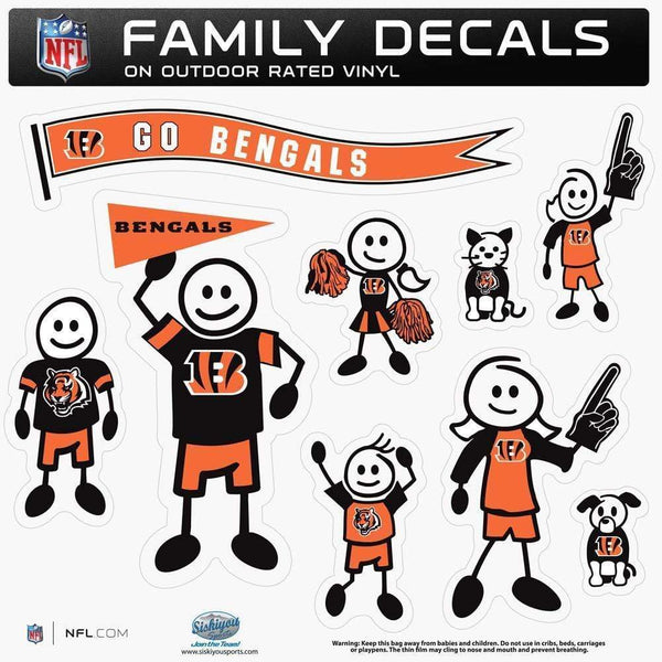 Sports Automotive Accessories NFL - Cincinnati Bengals Family Decal Set Large JM Sports-7