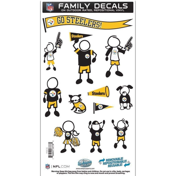 Sports Automotive Accessories NFL - Pittsburgh Steelers Family Decal Set Medium JM Sports-7