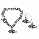 Sports Jewelry & Accessories NFL - Baltimore Ravens Chain Bracelet and Dangle Earring Set JM Sports-7