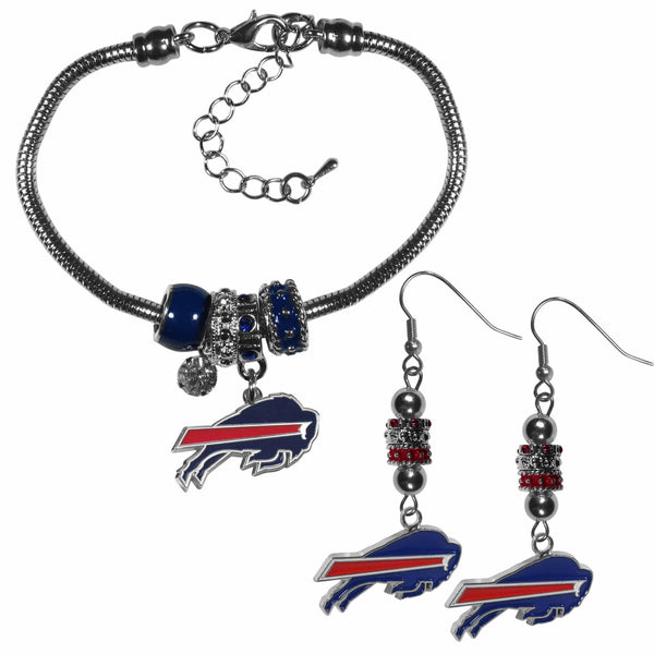 Sports Jewelry & Accessories NFL - Buffalo Bills Euro Bead Earrings and Bracelet Set JM Sports-7