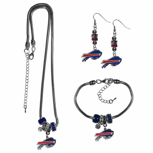 Sports Jewelry & Accessories NFL - Buffalo Bills Euro Bead Jewelry 3 piece Set JM Sports-7