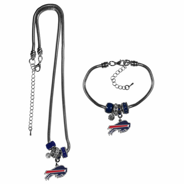 Sports Jewelry & Accessories NFL - Buffalo Bills Euro Bead Necklace and Bracelet Set JM Sports-7