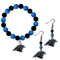 Sports Jewelry & Accessories NFL - Carolina Panthers Fan Bead Earrings and Bracelet Set JM Sports-7