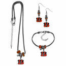 Sports Jewelry & Accessories NFL - Cincinnati Bengals Euro Bead Jewelry 3 piece Set JM Sports-7