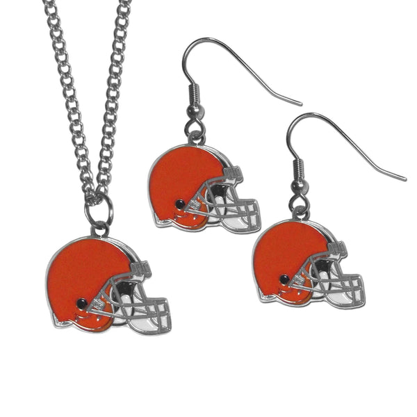 Sports Jewelry & Accessories NFL - Cleveland Browns Dangle Earrings and Chain Necklace Set JM Sports-7