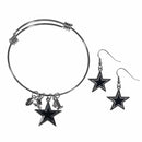 Sports Jewelry & Accessories NFL - Dallas Cowboys Dangle Earrings and Charm Bangle Bracelet Set JM Sports-7