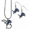 Sports Jewelry & Accessories NFL - Detroit Lions Dangle Earrings and State Necklace Set JM Sports-7