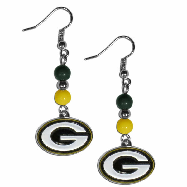 Sports Jewelry & Accessories NFL - Green Bay Packers Fan Bead Dangle Earrings JM Sports-7