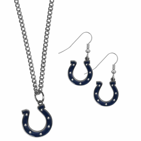 Sports Jewelry & Accessories NFL - Indianapolis Colts Dangle Earrings and Chain Necklace Set JM Sports-7