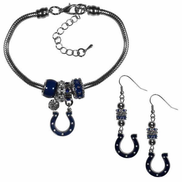 Sports Jewelry & Accessories NFL - Indianapolis Colts Euro Bead Earrings and Bracelet Set JM Sports-7